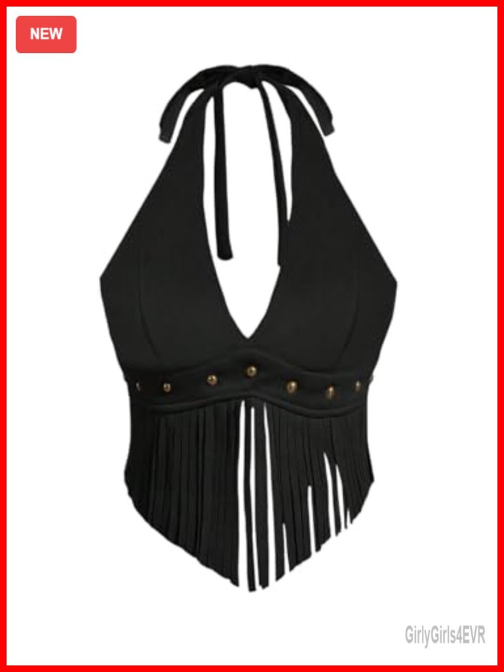 Faux Suede Fringe Halter Top Sleek Going Out Festival Western Slim Fit